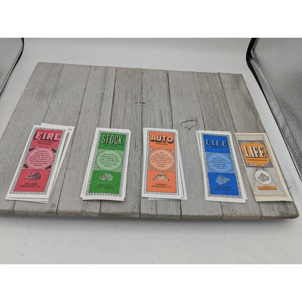 The Game of Life Replacement Parts 1979 Insurance Paper Life Fire Auto Stock